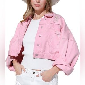 Distressed ripped fringe jacket